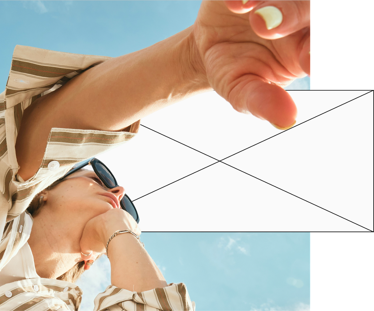 woman looking casually at the sky