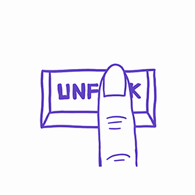 Enter-Taste mit der Aufschrift Unfck.