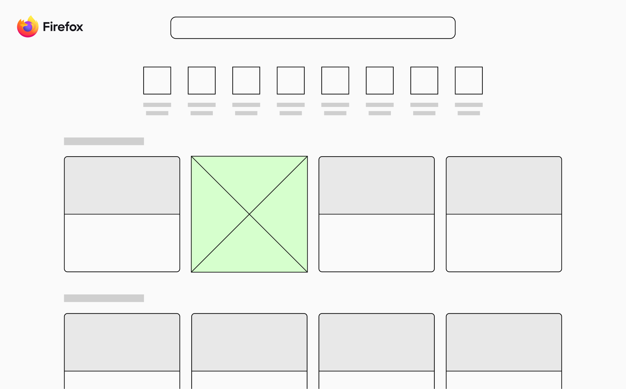 Sponsored tiles in Firefox New Tab page.