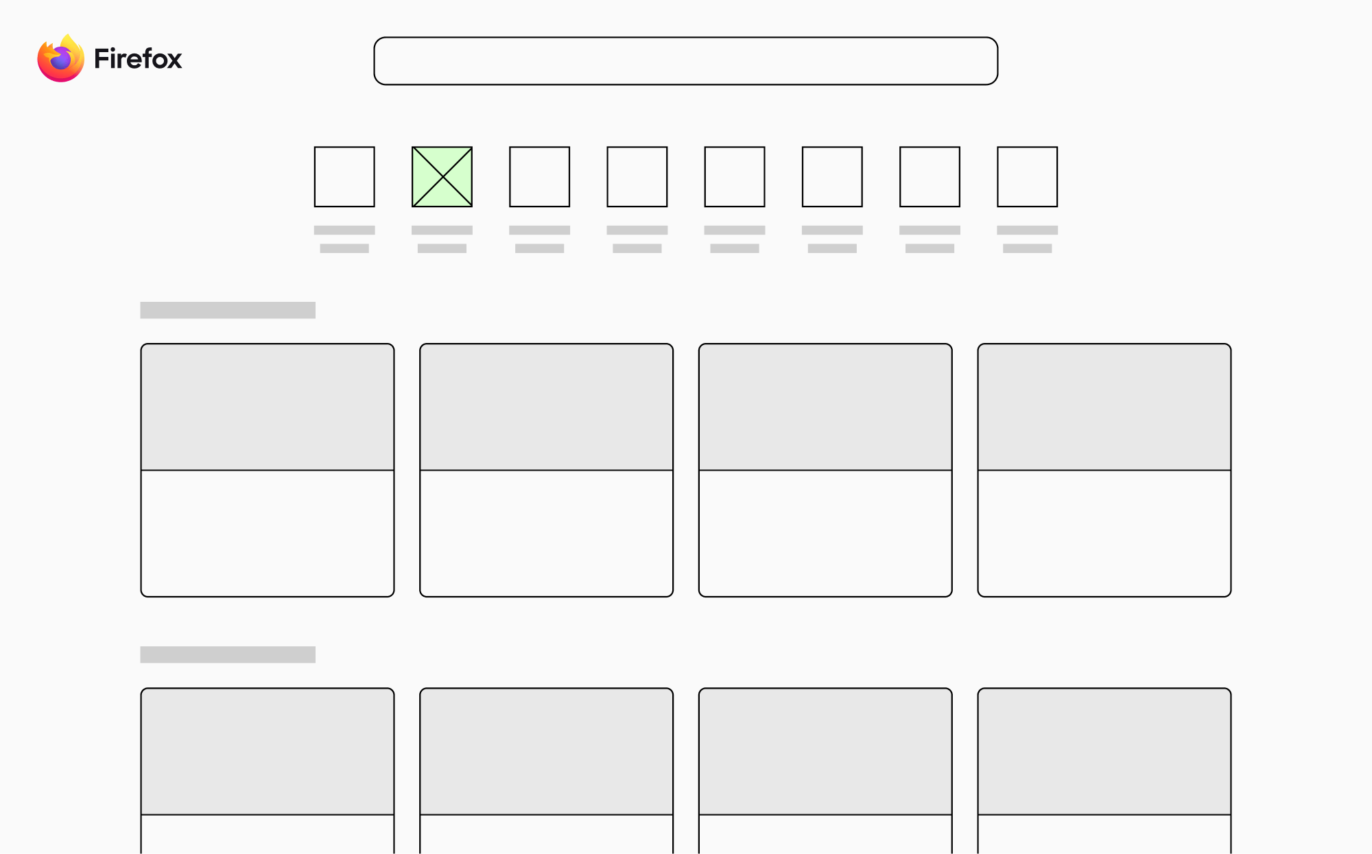 Sponsored tiles in Firefox New Tab page.